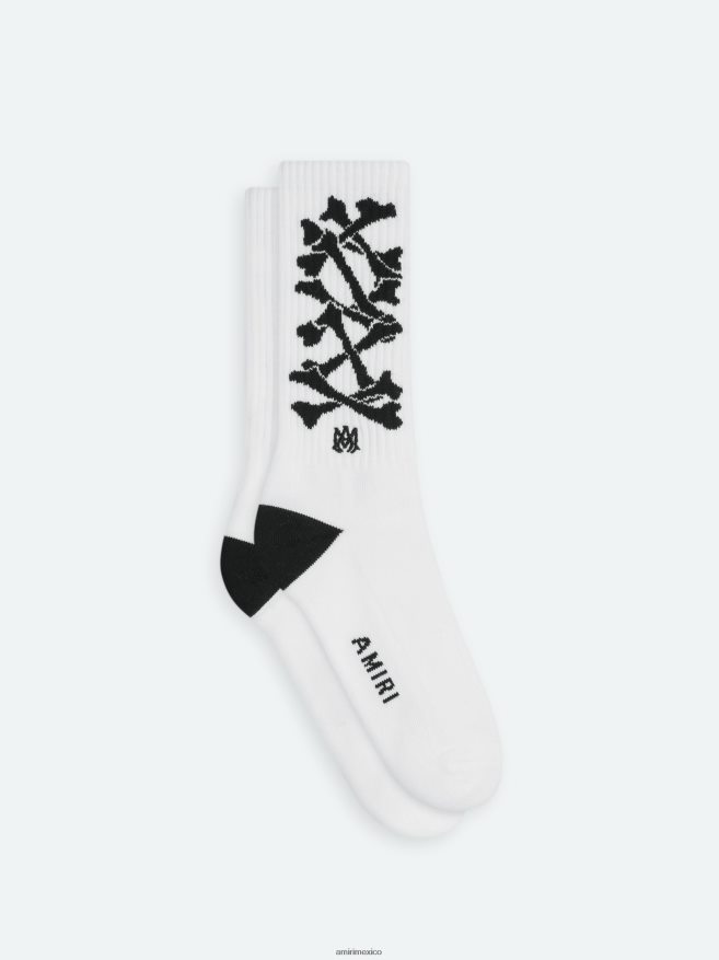 AMIRI unisexo blanco negro calcetín de huesos 6TLR20452