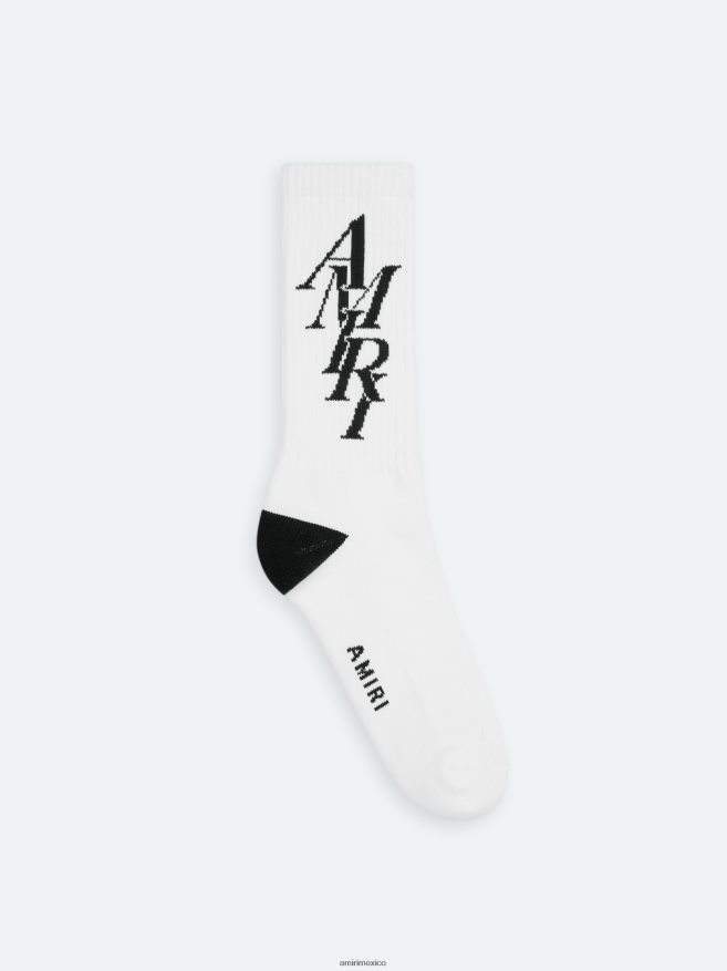 AMIRI unisexo blanco negro calcetín de marca 6TLR20445
