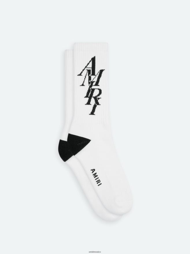 AMIRI unisexo blanco negro calcetín de marca 6TLR20445