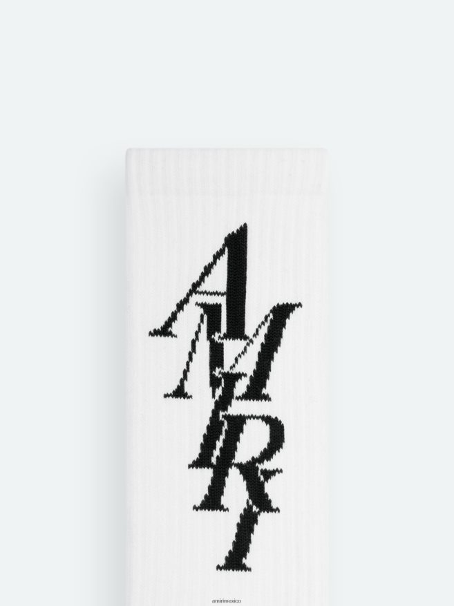 AMIRI unisexo blanco negro calcetín de marca 6TLR20445