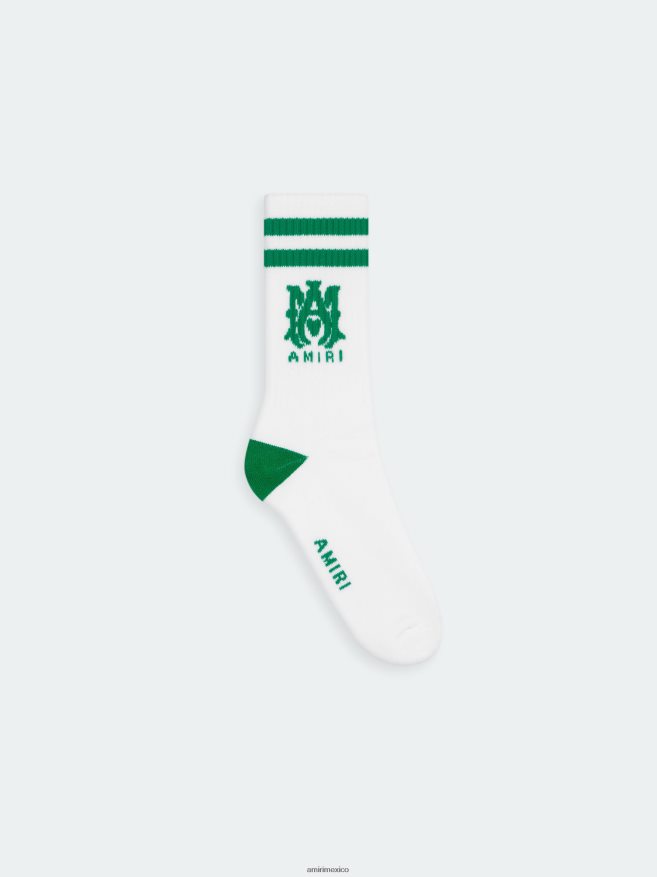 AMIRI unisexo blanco verde calcetín a rayas ma 6TLR20391