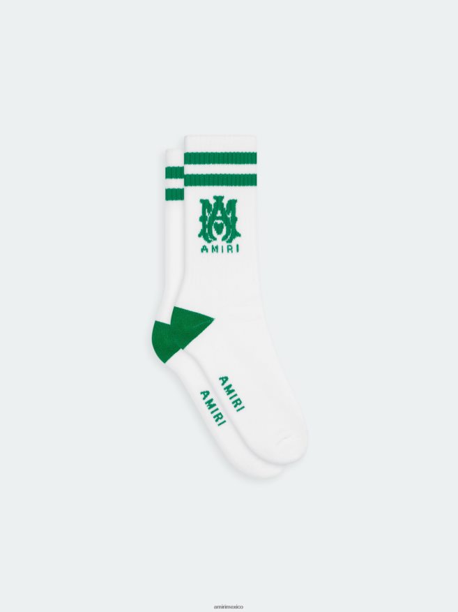 AMIRI unisexo blanco verde calcetín a rayas ma 6TLR20391