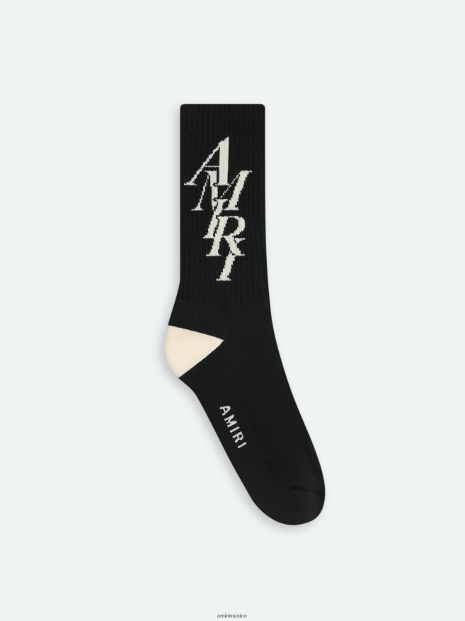 AMIRI unisexo negro calcetín de marca 6TLR20444