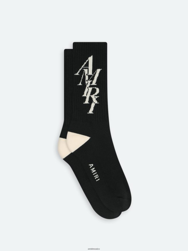 AMIRI unisexo negro calcetín de marca 6TLR20444