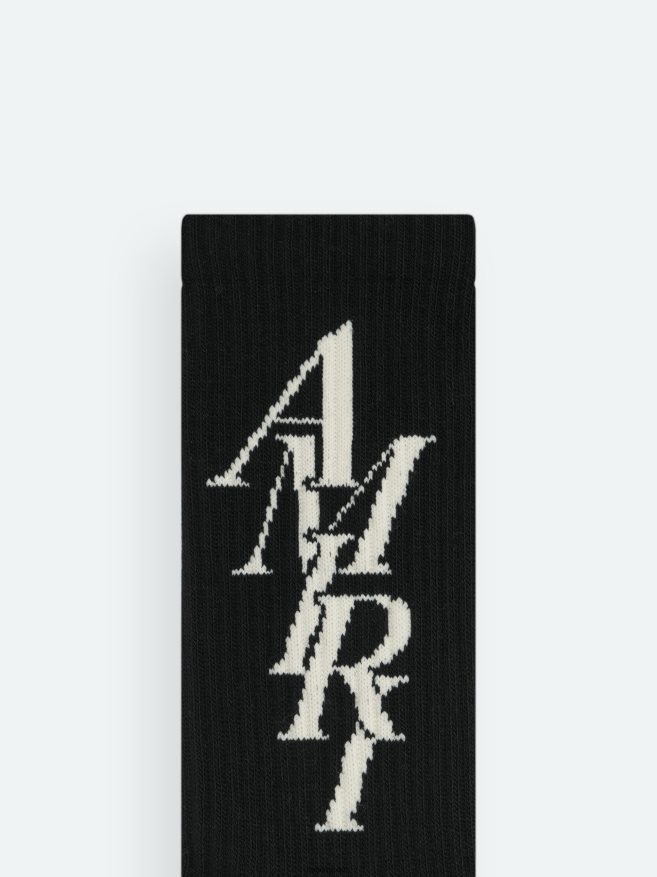 AMIRI unisexo negro calcetín de marca 6TLR20444