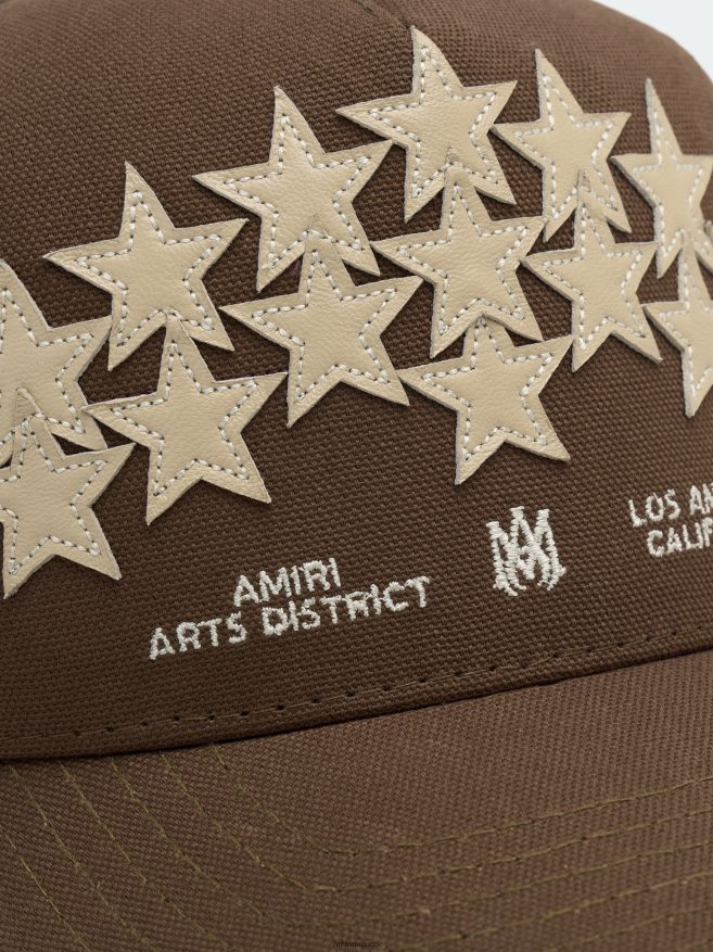 AMIRI unisexo marrón camionero estrella de cuero 6TLR20431