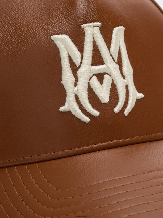 AMIRI unisexo marrón mi sombrero de cuero completo 6TLR20426
