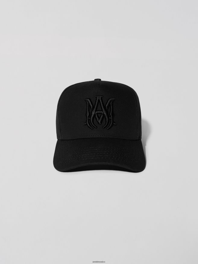 AMIRI unisexo negro mamá. sombrero de lona completo 6TLR20436
