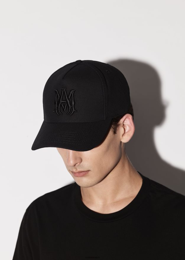 AMIRI unisexo negro mamá. sombrero de lona completo 6TLR20436