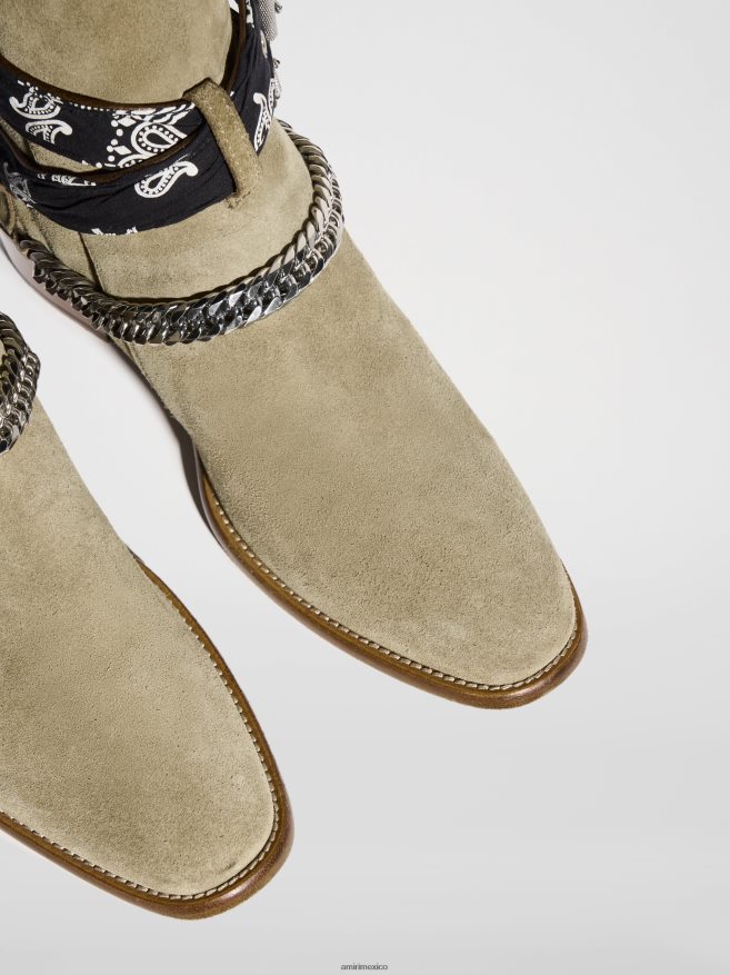 AMIRI hombres coñac bota con hebilla tipo bandana 6TLR20225