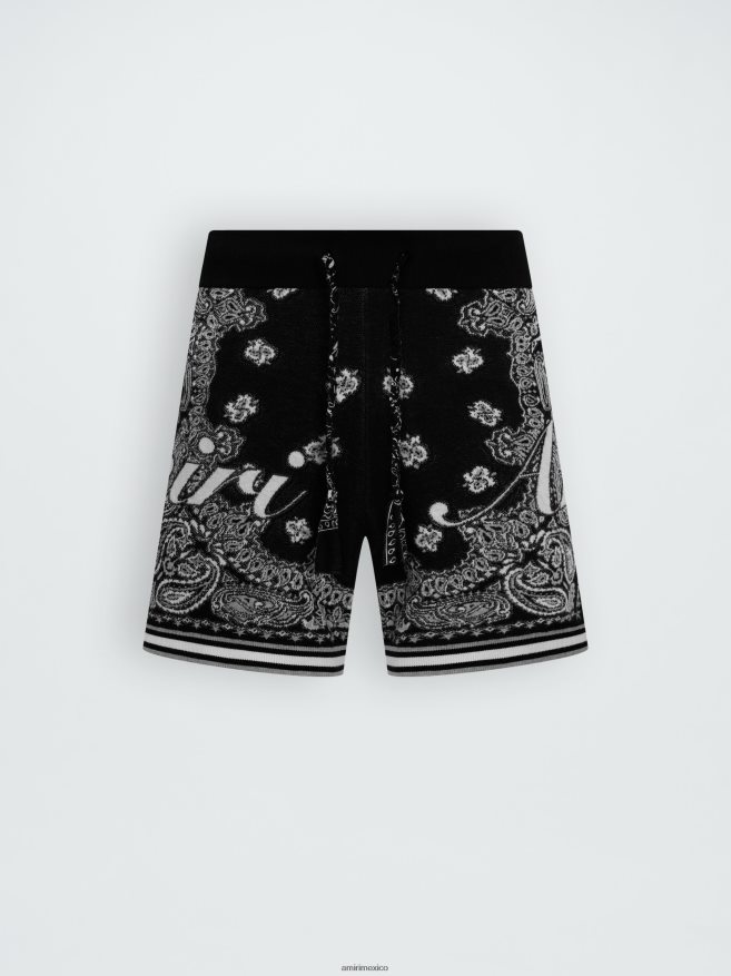 AMIRI hombres negro pañuelo de algodón corto 6TLR20135