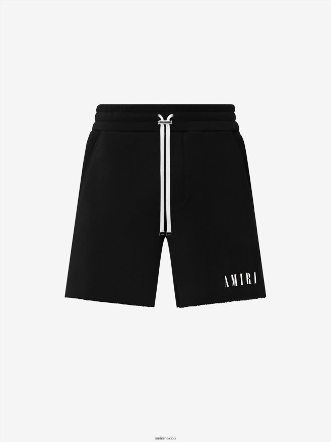 AMIRI hombres negro shorts deportivos con logo central de la marca 6TLR20183