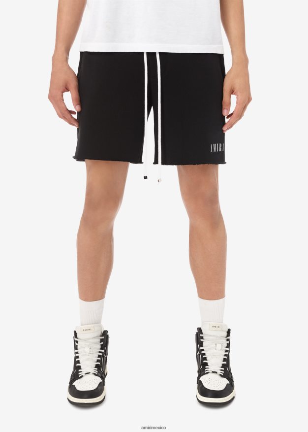 AMIRI hombres negro shorts deportivos con logo central de la marca 6TLR20183