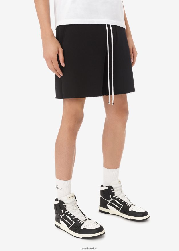 AMIRI hombres negro shorts deportivos con logo central de la marca 6TLR20183