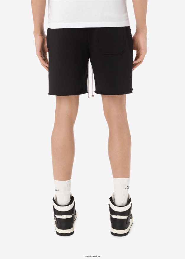 AMIRI hombres negro shorts deportivos con logo central de la marca 6TLR20183