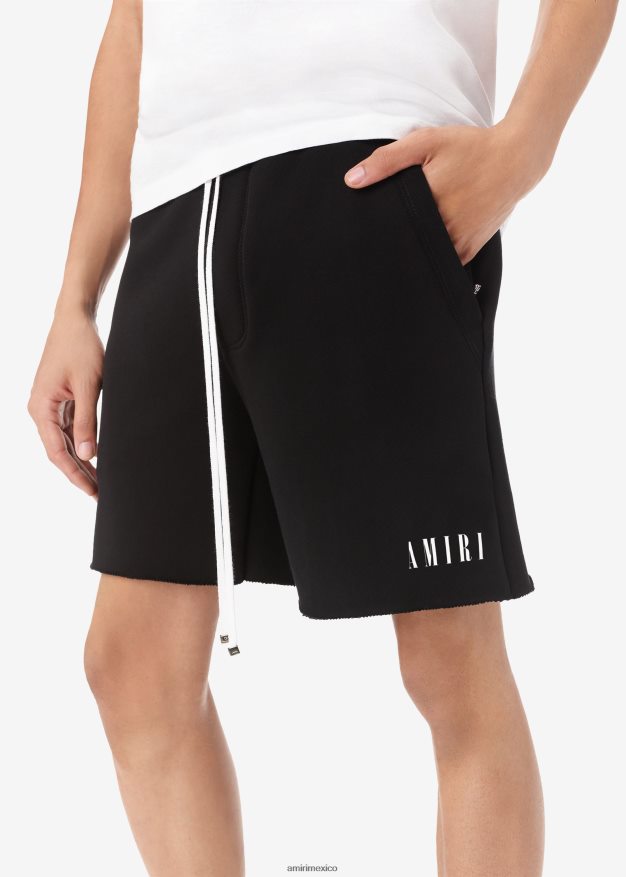 AMIRI hombres negro shorts deportivos con logo central de la marca 6TLR20183