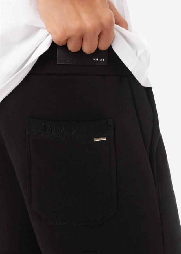 AMIRI hombres negro shorts deportivos con logo central de la marca 6TLR20183