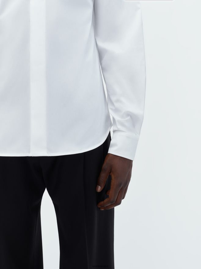 AMIRI hombres blanco camisa de popelina mandarina 6TLR20105