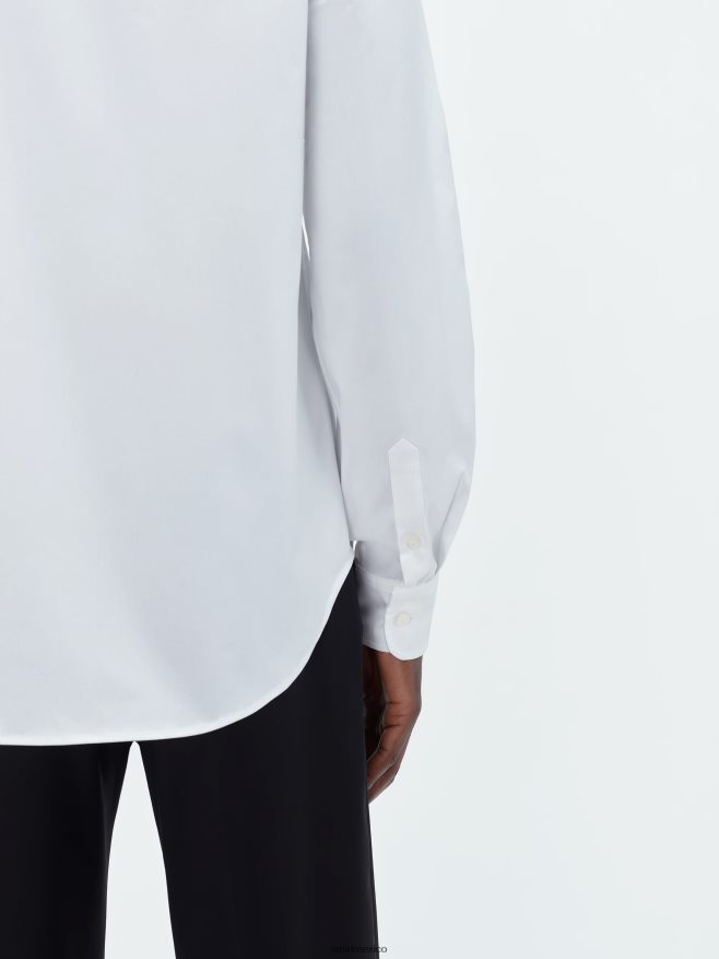 AMIRI hombres blanco camisa de popelina mandarina 6TLR20105