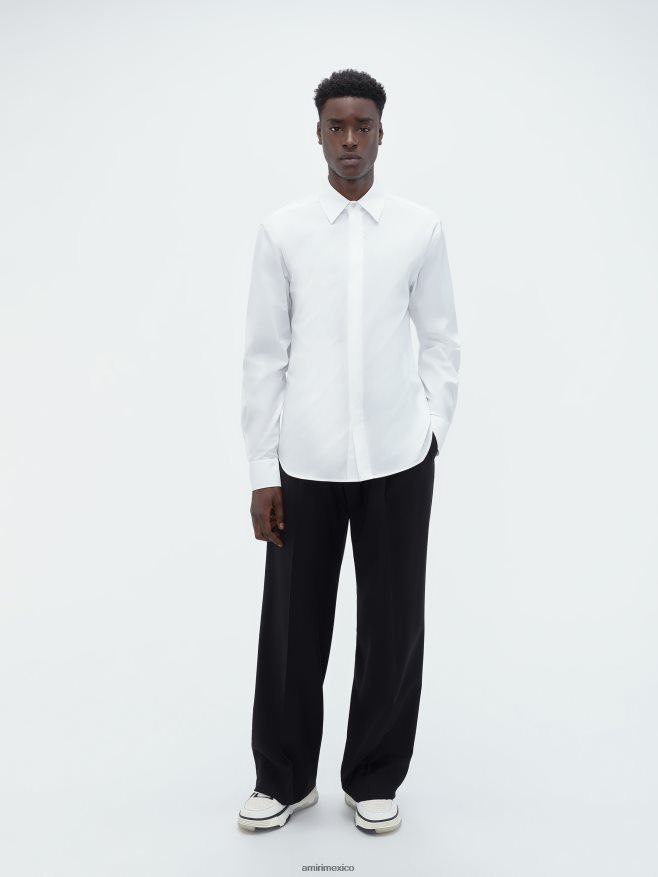 AMIRI hombres blanco camisa de popelina perfecta 6TLR20103