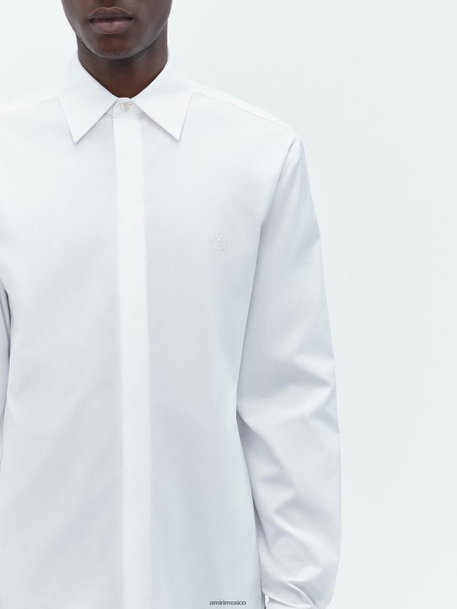 AMIRI hombres blanco camisa de popelina perfecta 6TLR20103