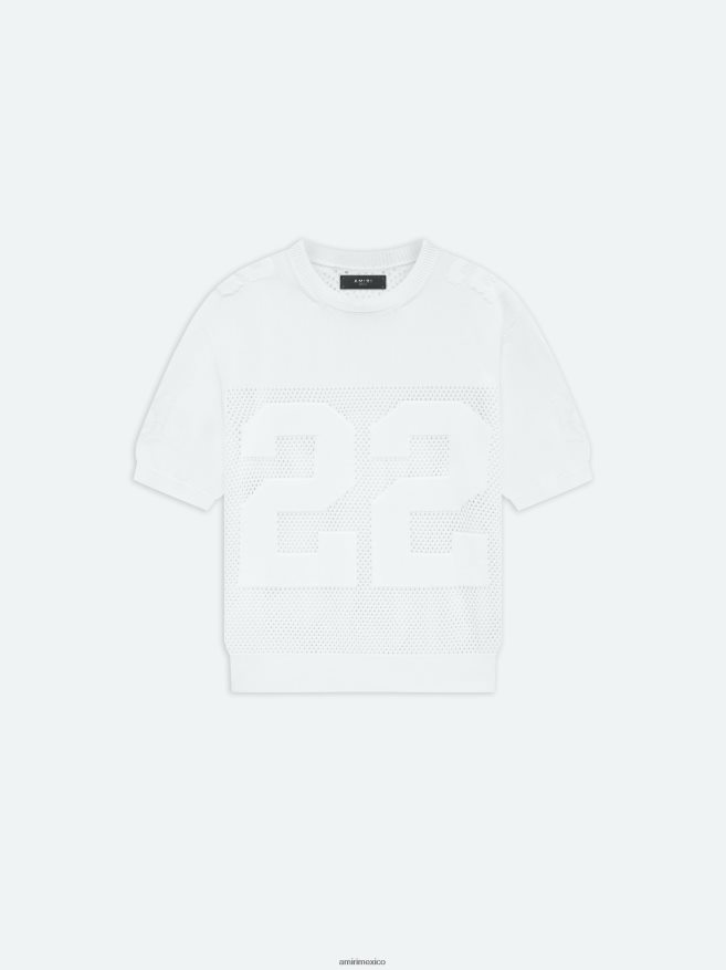 AMIRI hombres blanco camiseta marca 22 6TLR20112