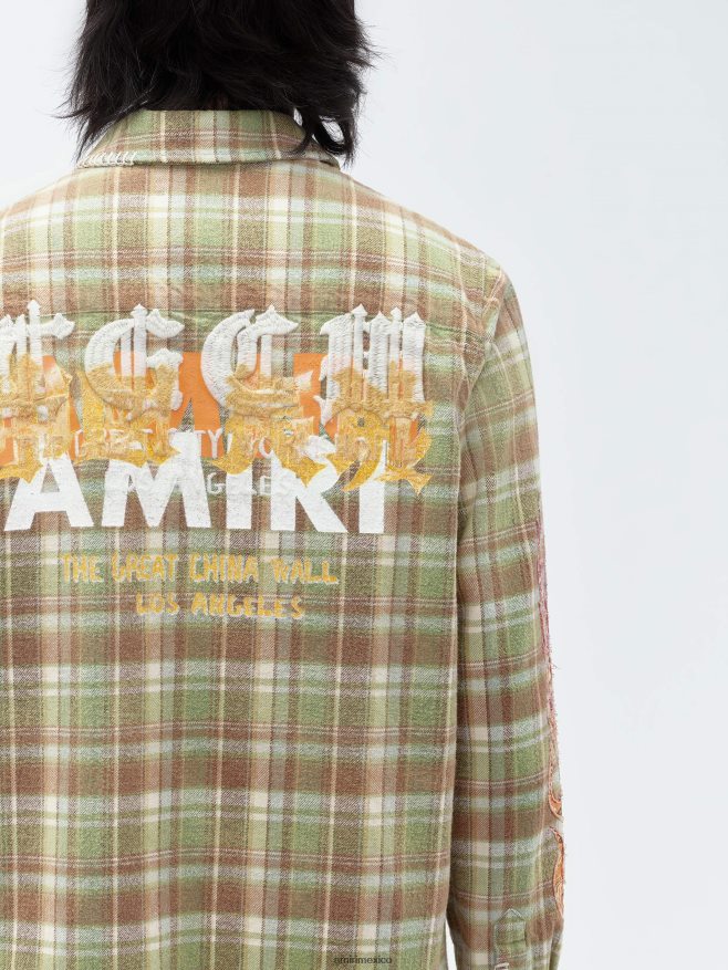 AMIRI hombres lejía verde franela de águila tgcw 6TLR20107