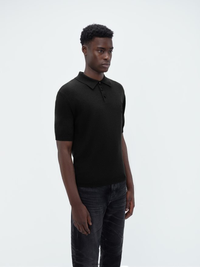 AMIRI hombres negro polo manga corta brand stack 6TLR2098