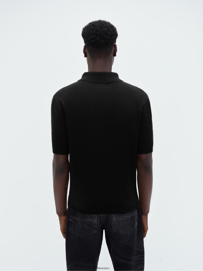 AMIRI hombres negro polo manga corta brand stack 6TLR2098