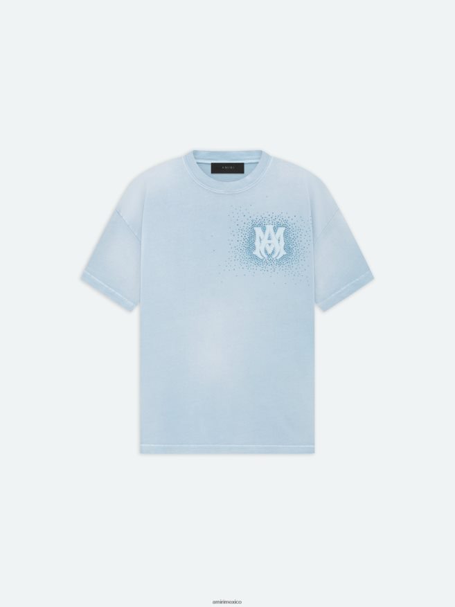 AMIRI hombres ashley azul camiseta con estallido de cristal 6TLR2058