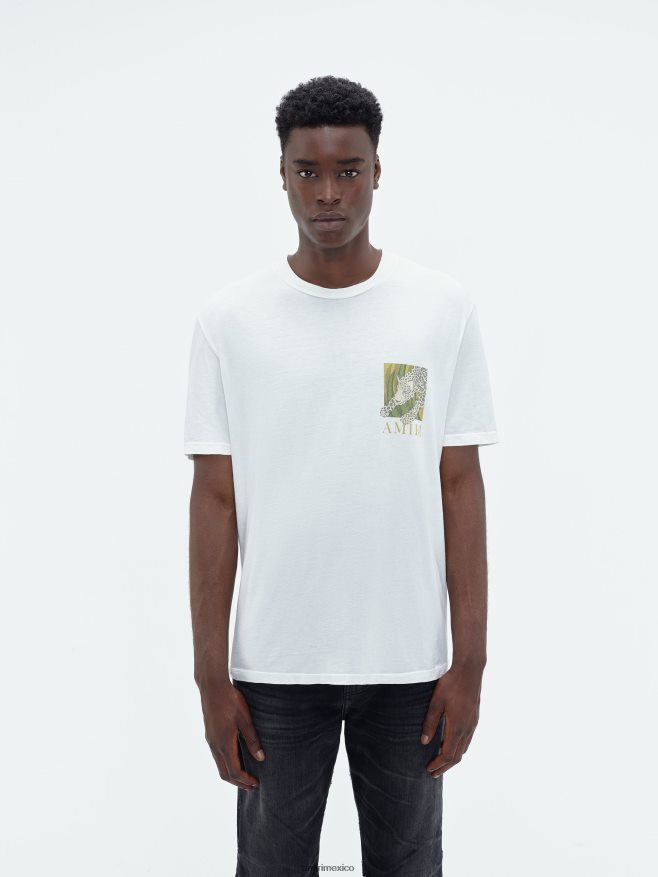 AMIRI hombres blanco camiseta de leopardo 6TLR2070