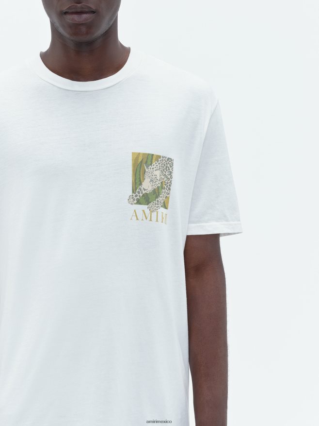 AMIRI hombres blanco camiseta de leopardo 6TLR2070