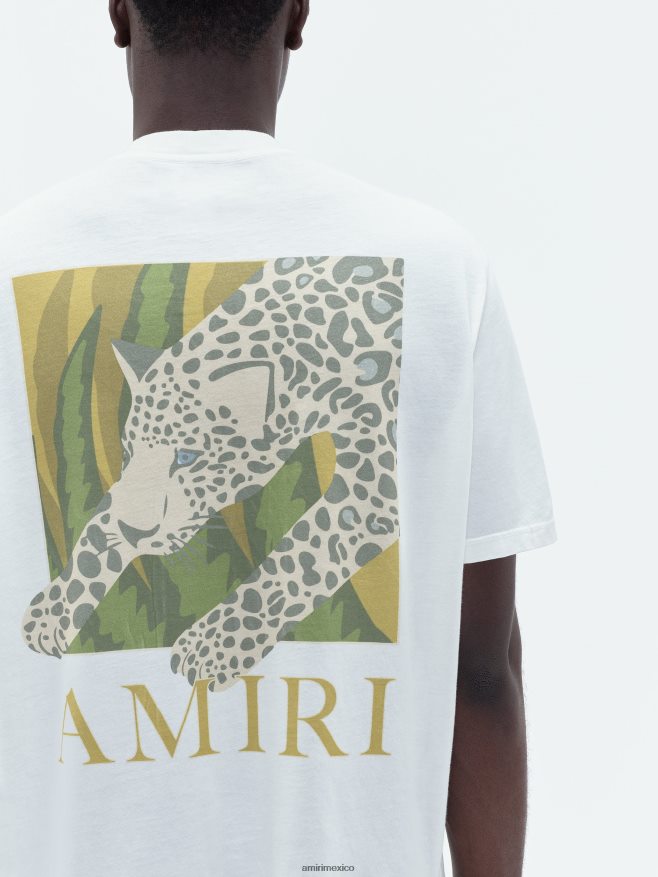 AMIRI hombres blanco camiseta de leopardo 6TLR2070