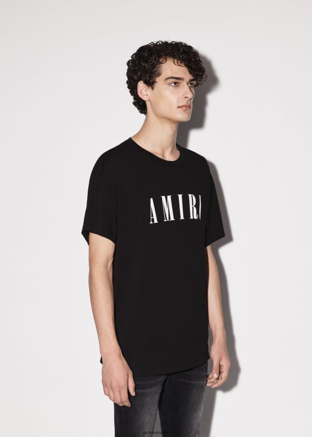AMIRI hombres negro camiseta con logo central de la marca 6TLR2078
