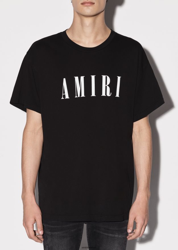 AMIRI hombres negro camiseta con logo central de la marca 6TLR2078