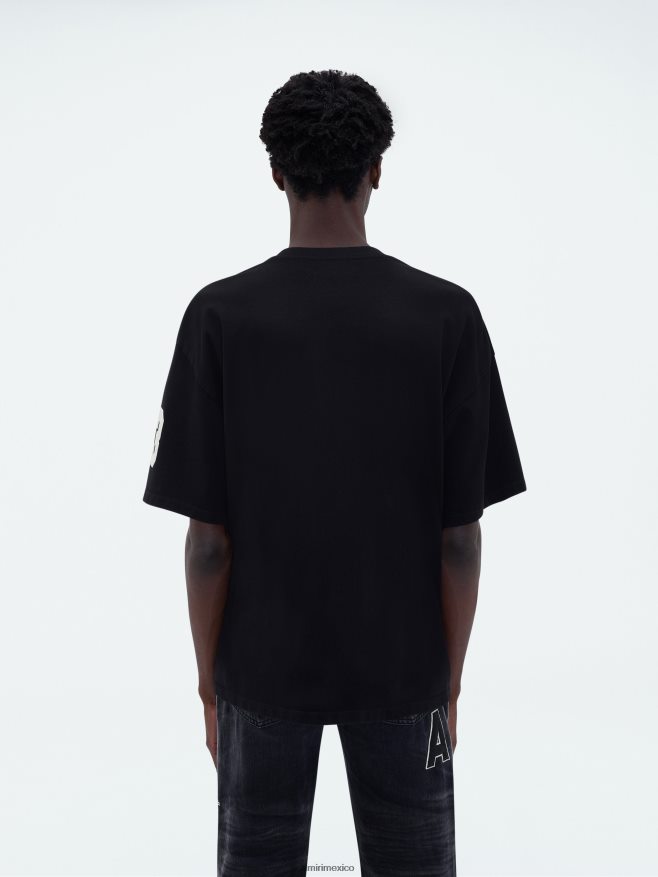 AMIRI hombres negro camiseta skater de hockey flocada 6TLR2086
