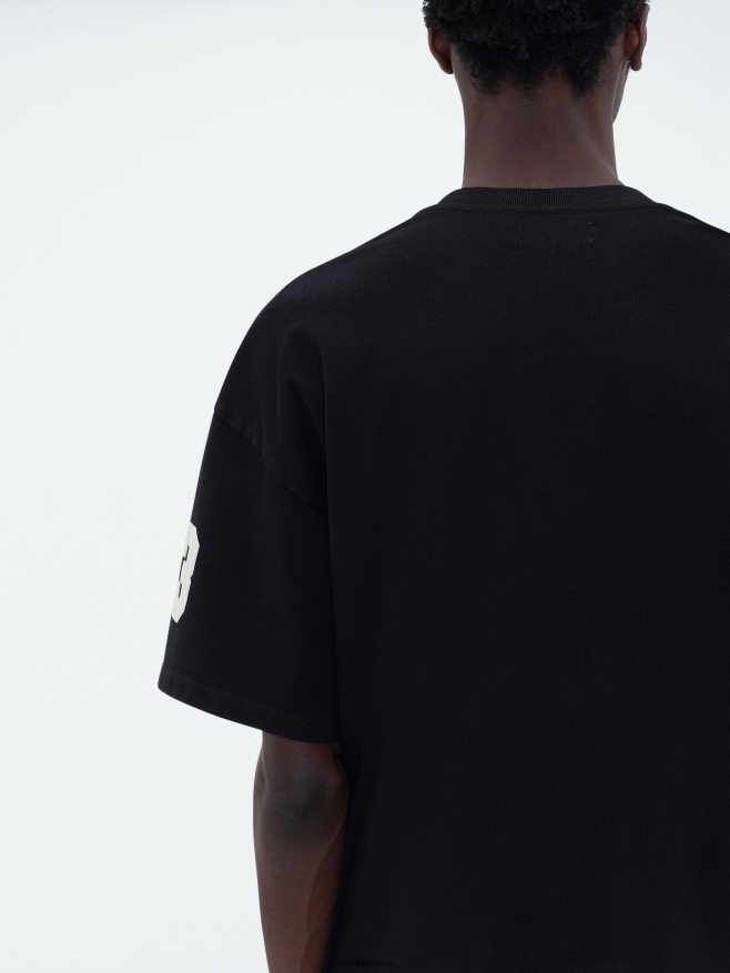 AMIRI hombres negro camiseta skater de hockey flocada 6TLR2086