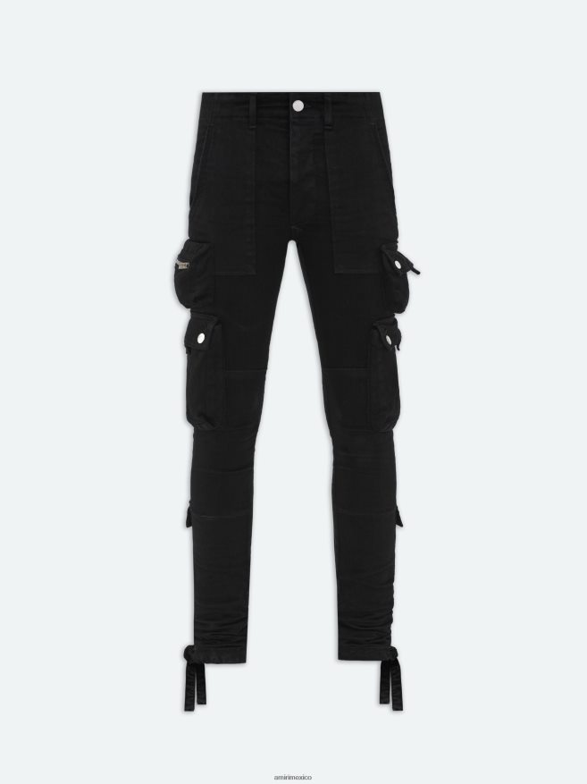 AMIRI hombres negro vaqueros cargo tácticos 6TLR2010