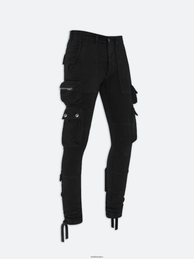 AMIRI hombres negro vaqueros cargo tácticos 6TLR2010
