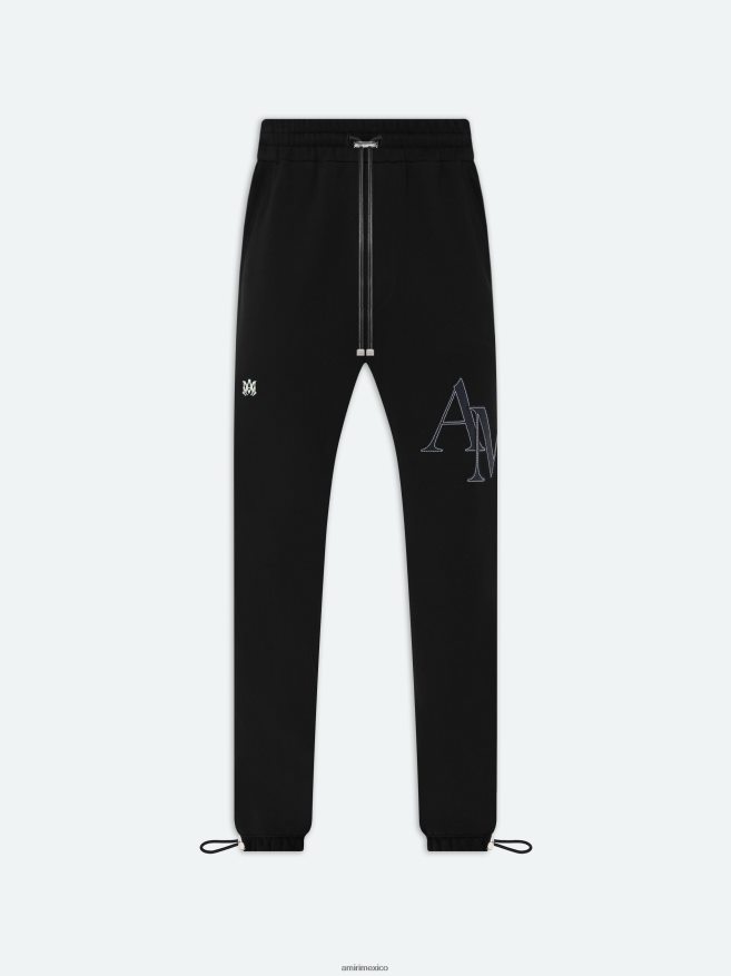 AMIRI hombres negro pantalón deportivo escalonado de marca 6TLR20158
