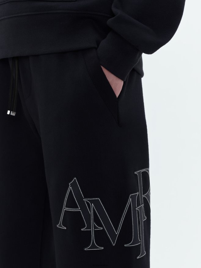 AMIRI hombres negro pantalón deportivo escalonado de marca 6TLR20158