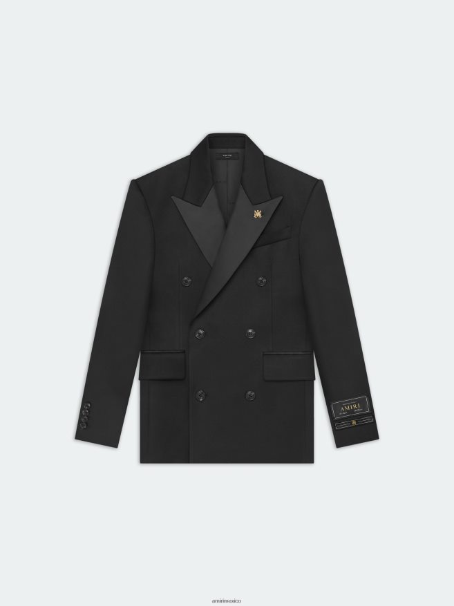 AMIRI hombres negro chaqueta de esmoquin con doble botonadura 6TLR20164