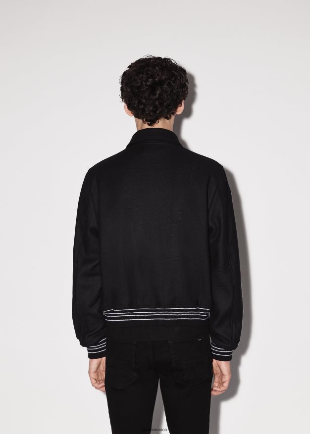 AMIRI hombres negro chaqueta universitaria huesos 6TLR20168
