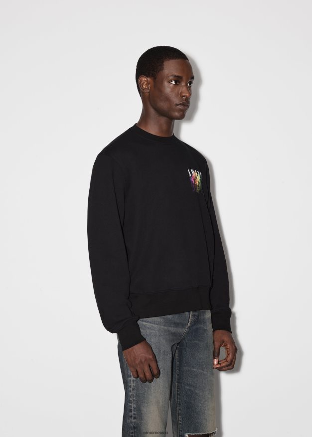 AMIRI hombres negro mamá. cuello redondo con collage de goteo 6TLR20152