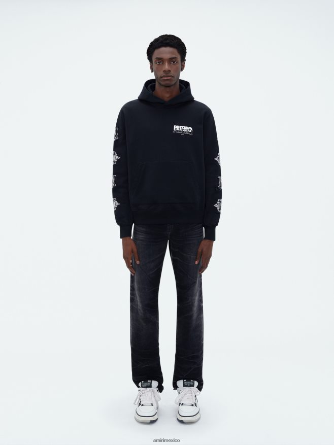 AMIRI hombres negro sudadera con capucha de marca premier 6TLR20151