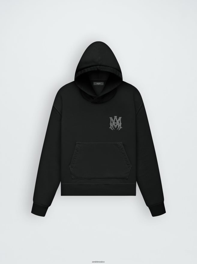 AMIRI hombres negro sudadera con capucha y detalles de cristales 6TLR20153