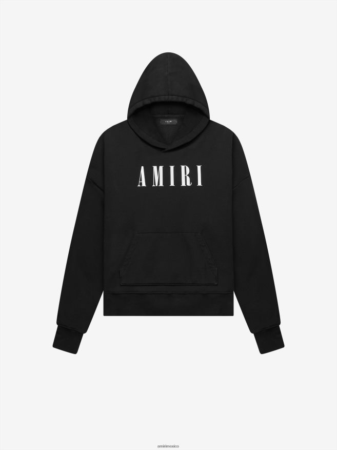 AMIRI hombres negro sudadera con capucha y logo de la marca 6TLR20157