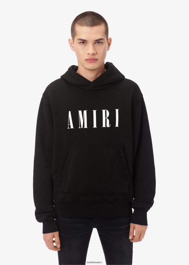 AMIRI hombres negro sudadera con capucha y logo de la marca 6TLR20157