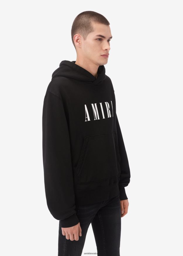 AMIRI hombres negro sudadera con capucha y logo de la marca 6TLR20157