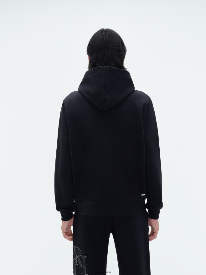 AMIRI hombres negro sudadera con capucha y logo escalonado de la marca 6TLR20140